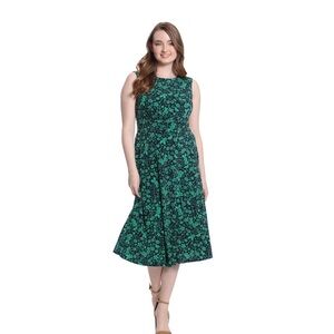 London Times Green Floral Midi Dress